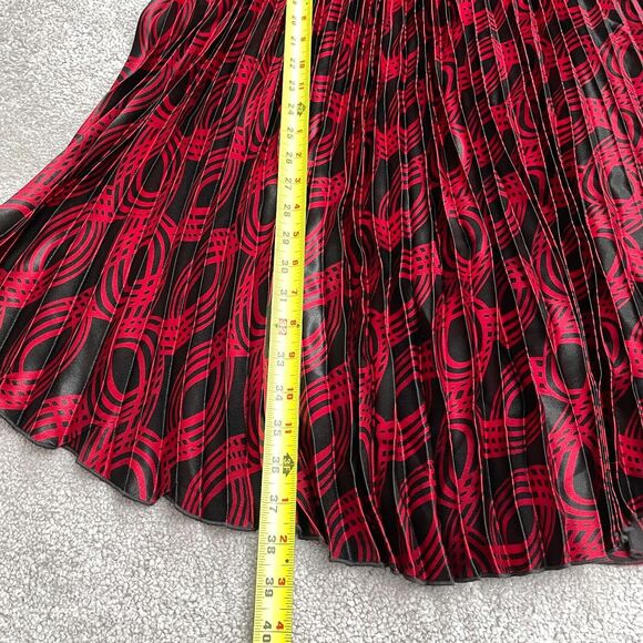 Voir Limited Collection Pleated Dress Womens 18 Red Black Geometric Halter NWT - Picture 8 of 12